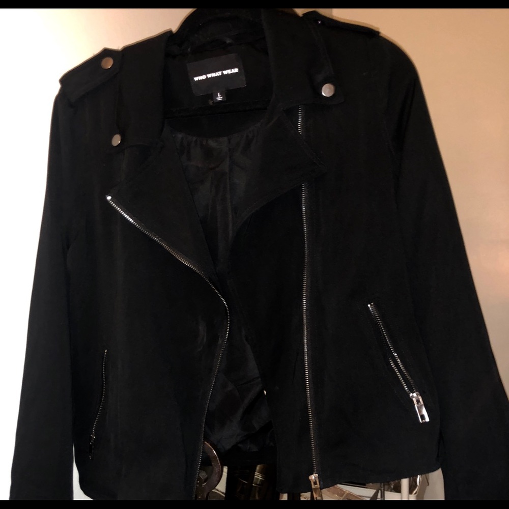 Black motto style jacket
